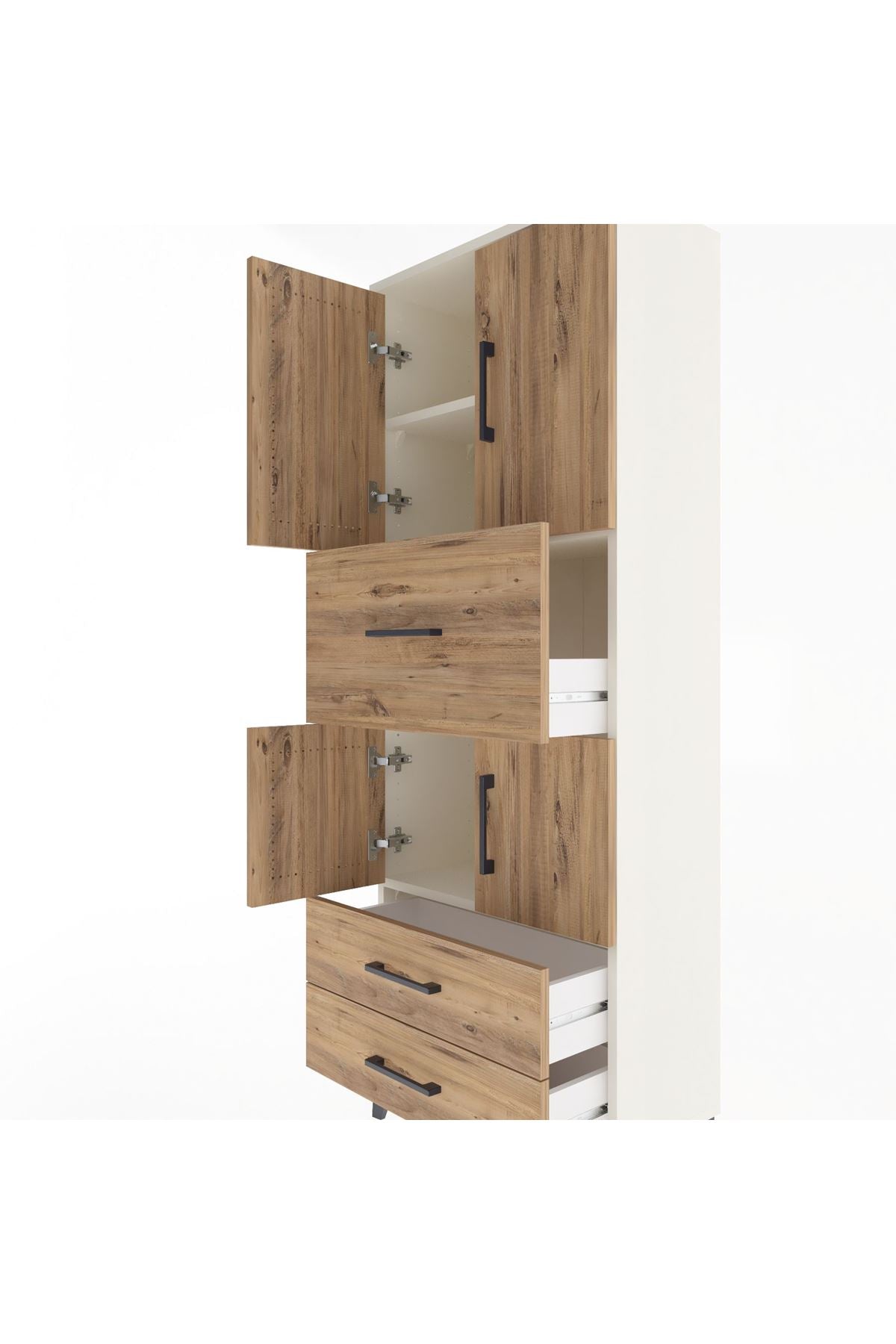 Arges Dolap 3 Raflı 3 Çekmeceli 4 Kapaklı 60x30x163 - S20M047V3A
