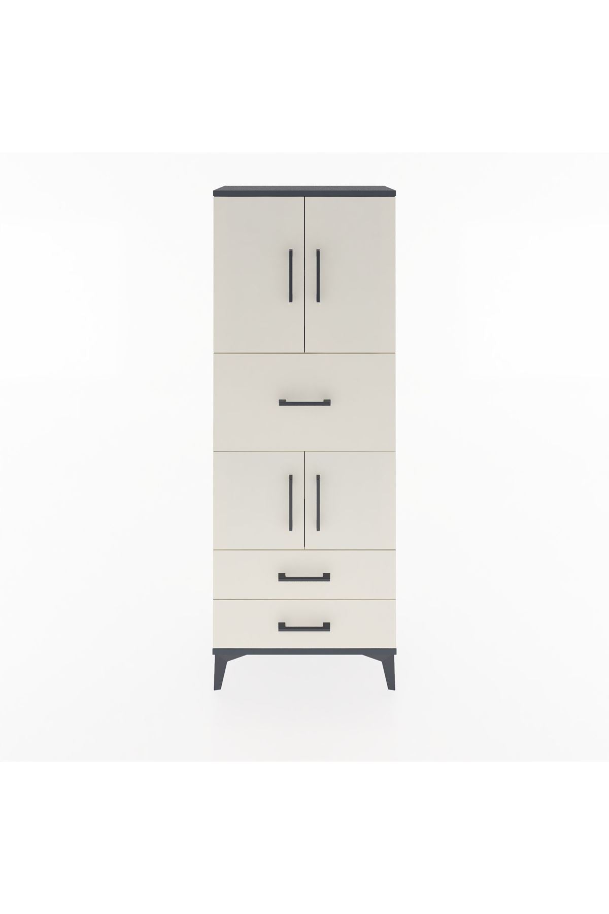 Arges Dolap 3 Raflı 3 Çekmeceli 4 Kapaklı 60x30x163 - S20M047V4A
