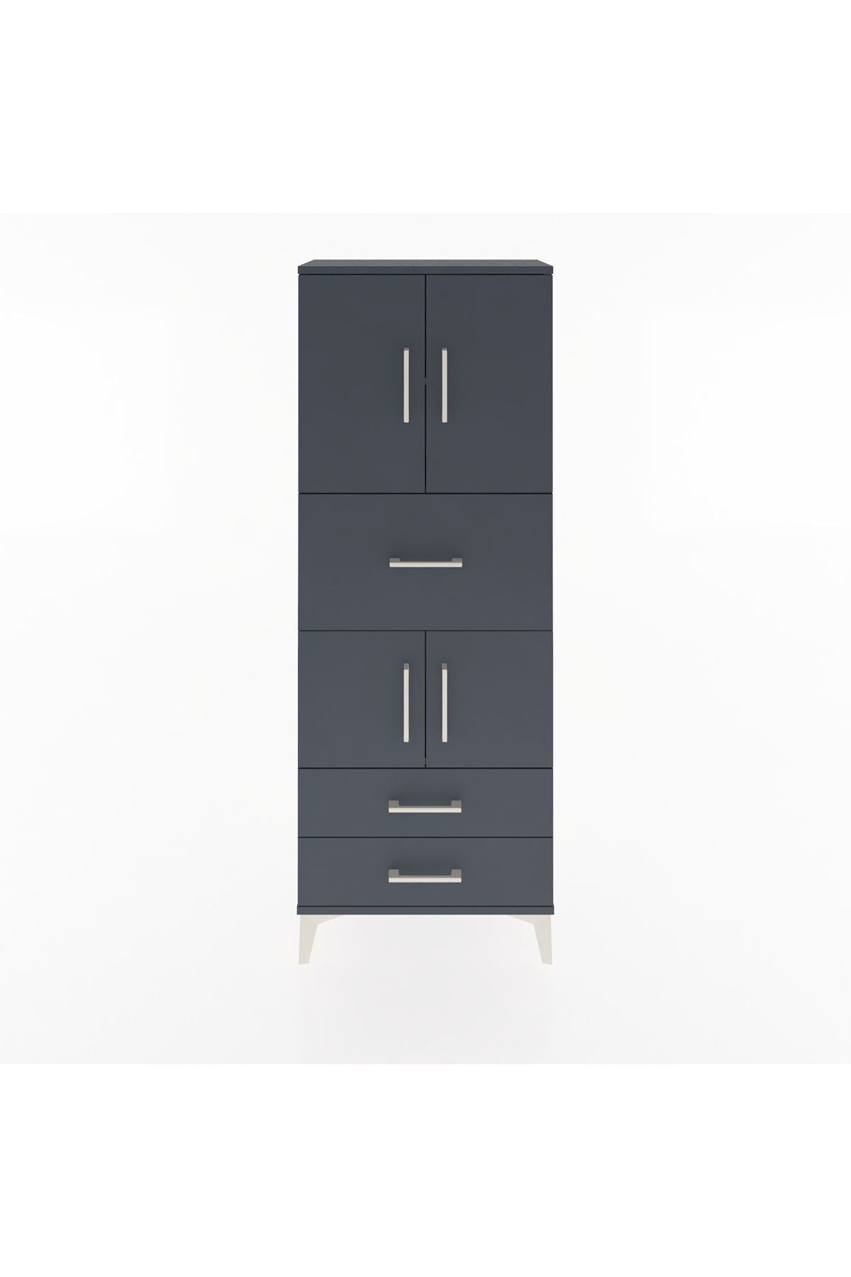 Arges Dolap 3 Raflı 3 Çekmeceli 4 Kapaklı 60x30x163 - S20M047V5A