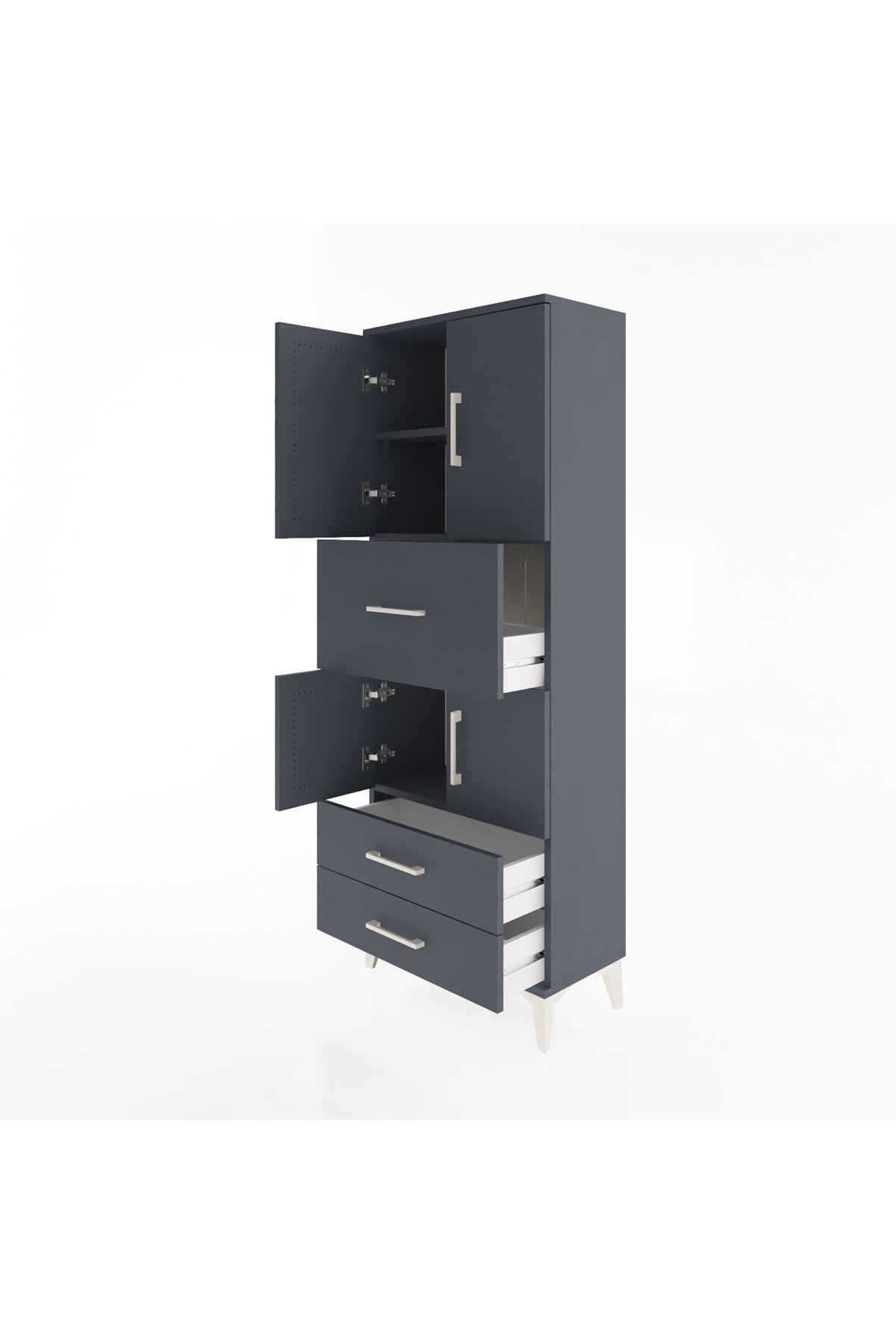 Arges Dolap 3 Raflı 3 Çekmeceli 4 Kapaklı 60x30x163 - S20M047V5A