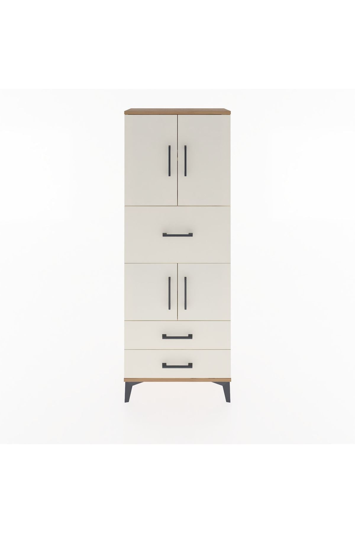 Arges Dolap 3 Raflı 3 Çekmeceli 4 Kapaklı 60x30x163 - S20M047V7A