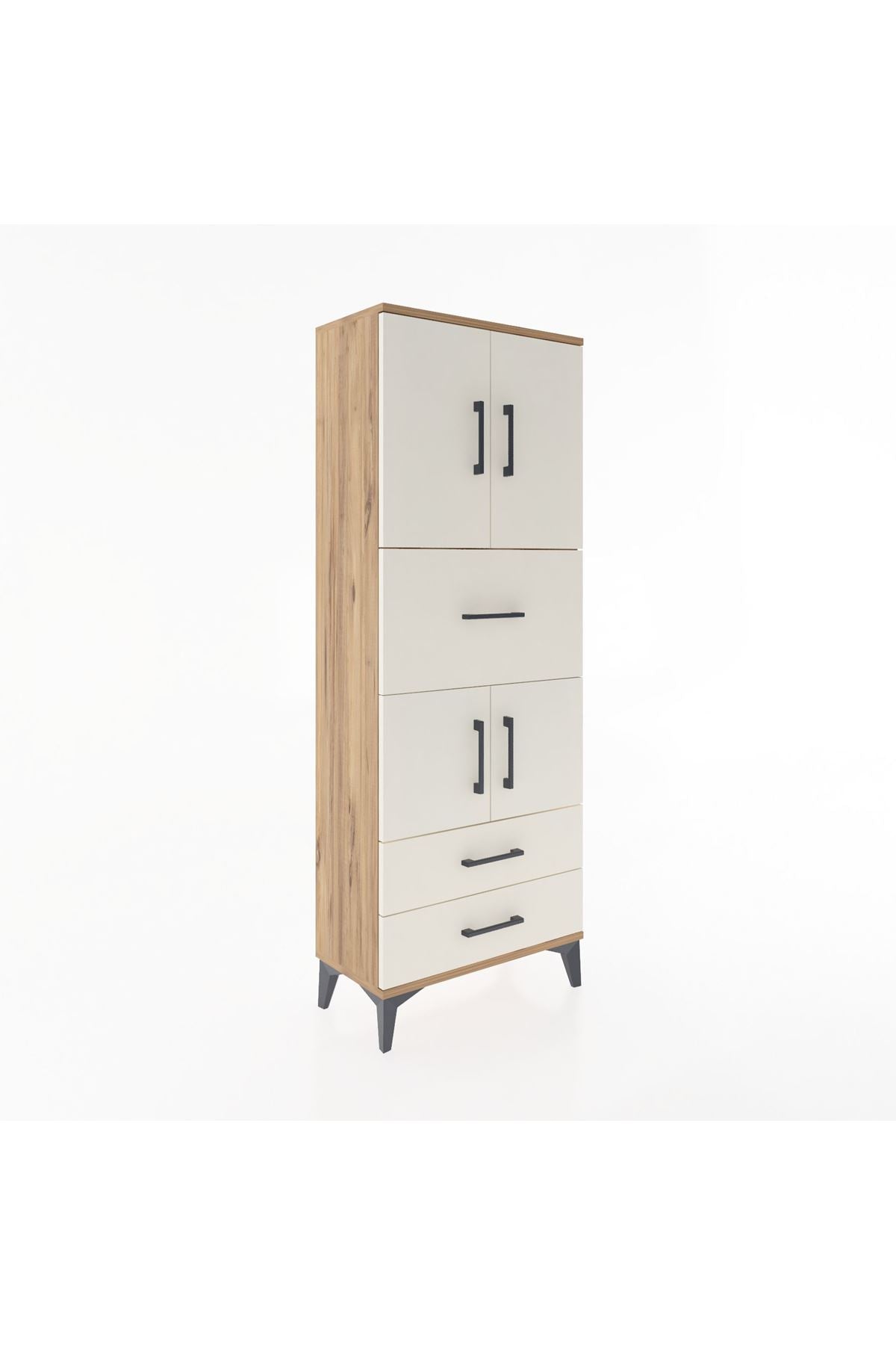 Arges Dolap 3 Raflı 3 Çekmeceli 4 Kapaklı 60x30x163 - S20M047V7A