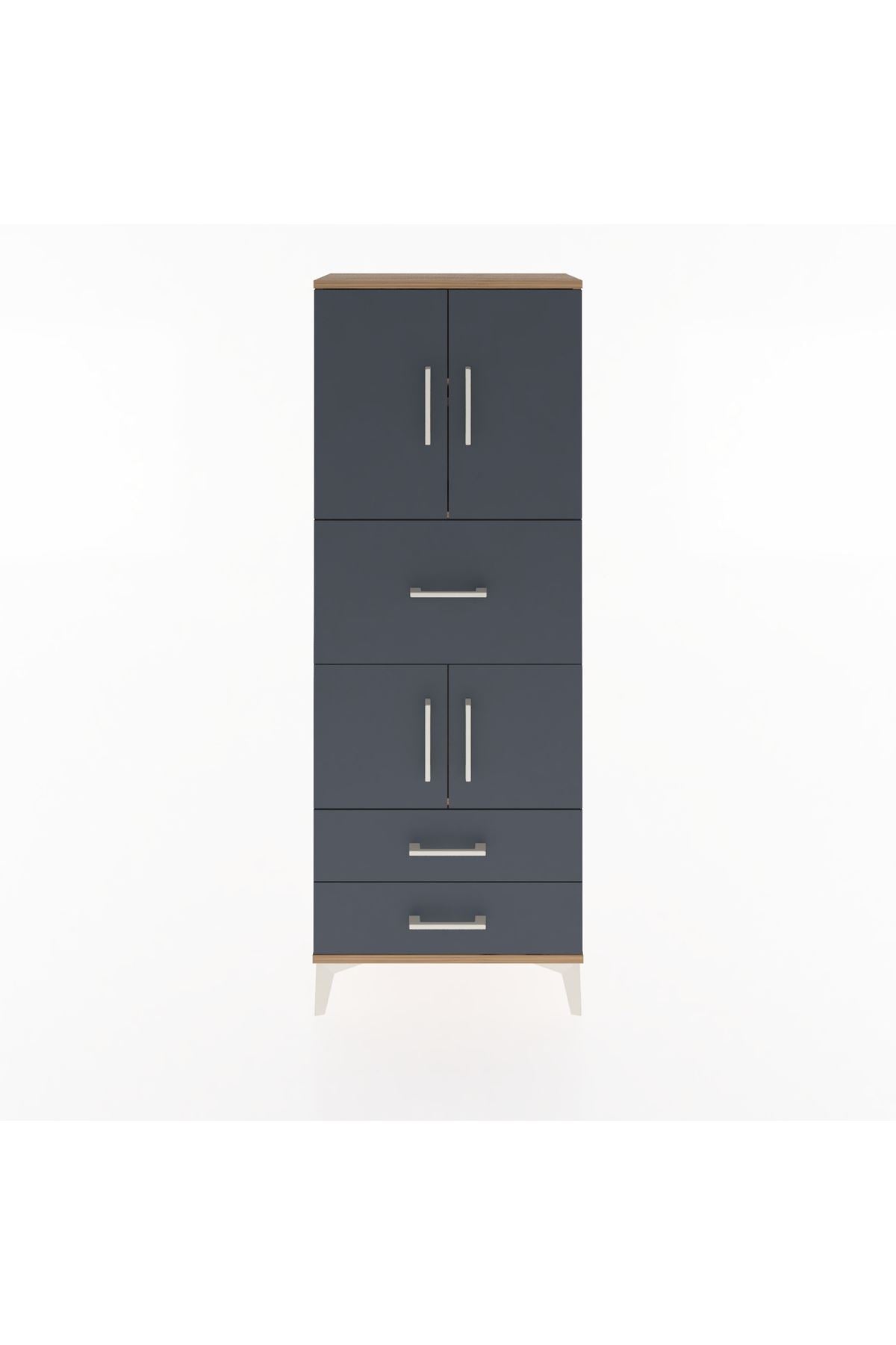 Arges Dolap 3 Raflı 3 Çekmeceli 4 Kapaklı 60x30x163 - S20M047V8A