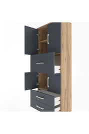Arges Dolap 3 Raflı 3 Çekmeceli 4 Kapaklı 60x30x163 - S20M047V8A