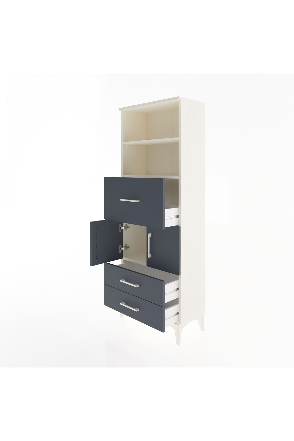 Arges Dolap 3 Raflı 3 Çekmeceli 2 Kapaklı 60x30x163 - S20M048V2A