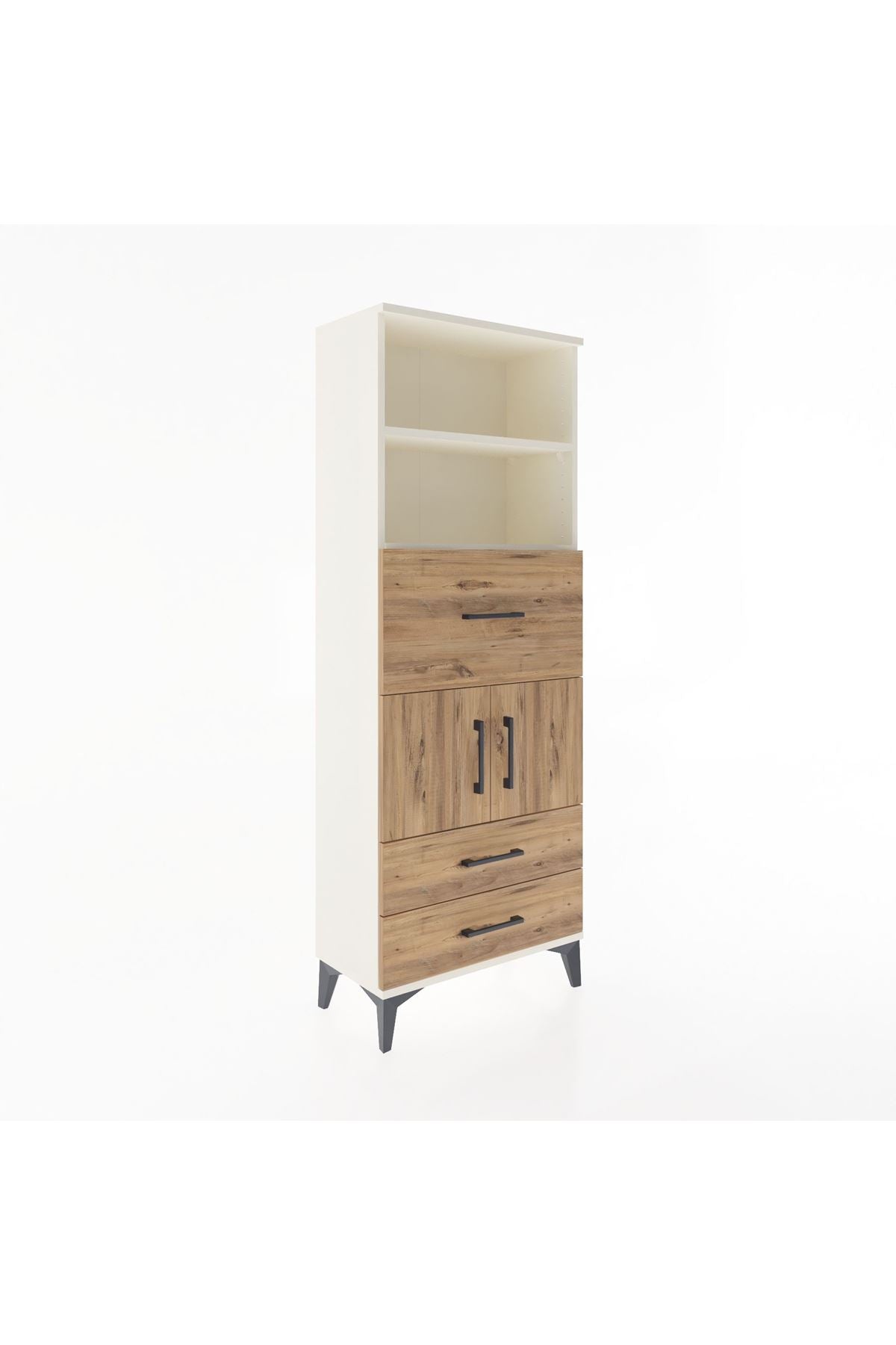 Arges Dolap 3 Raflı 3 Çekmeceli 2 Kapaklı 60x30x163 - S20M048V3A