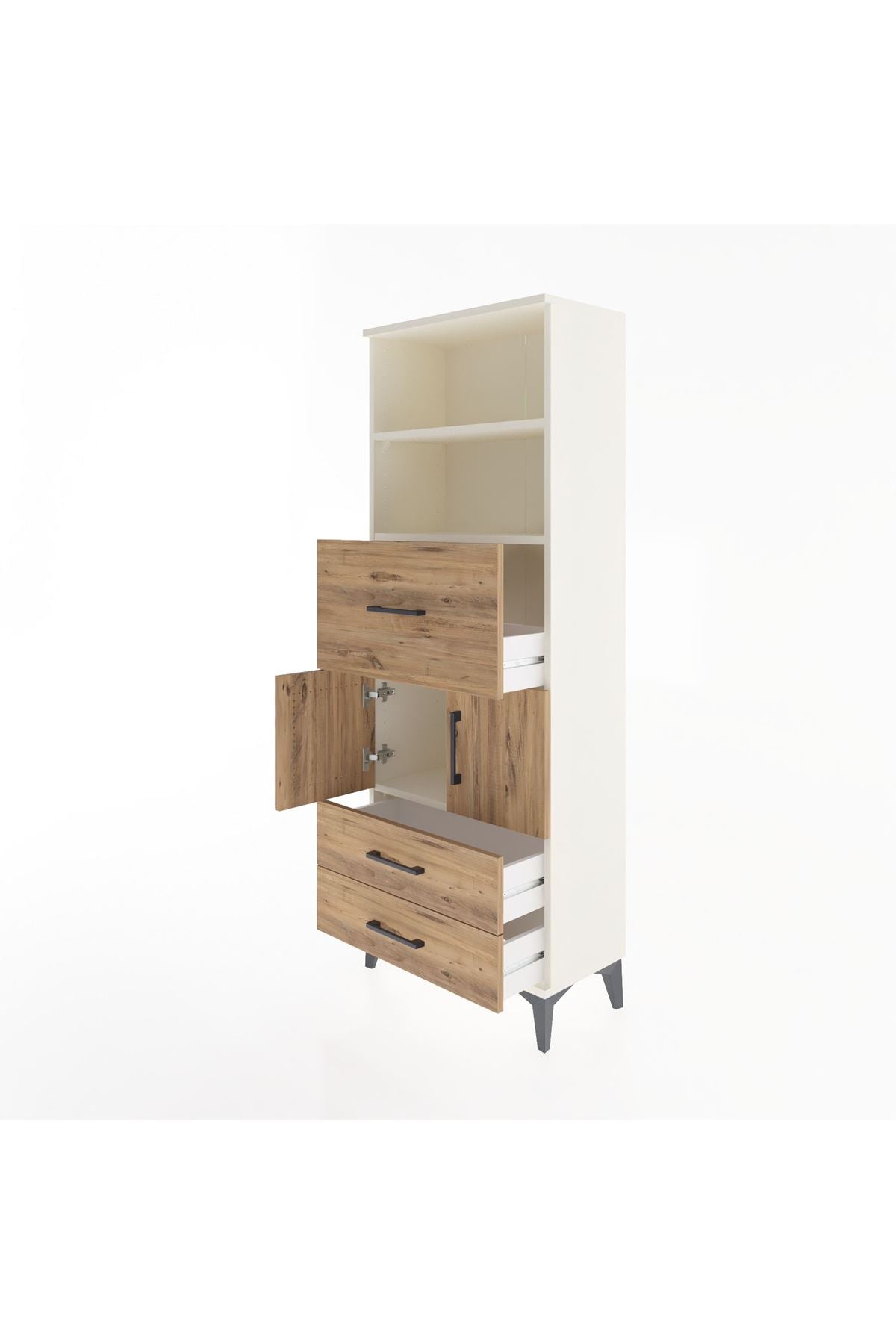 Arges Dolap 3 Raflı 3 Çekmeceli 2 Kapaklı 60x30x163 - S20M048V3A