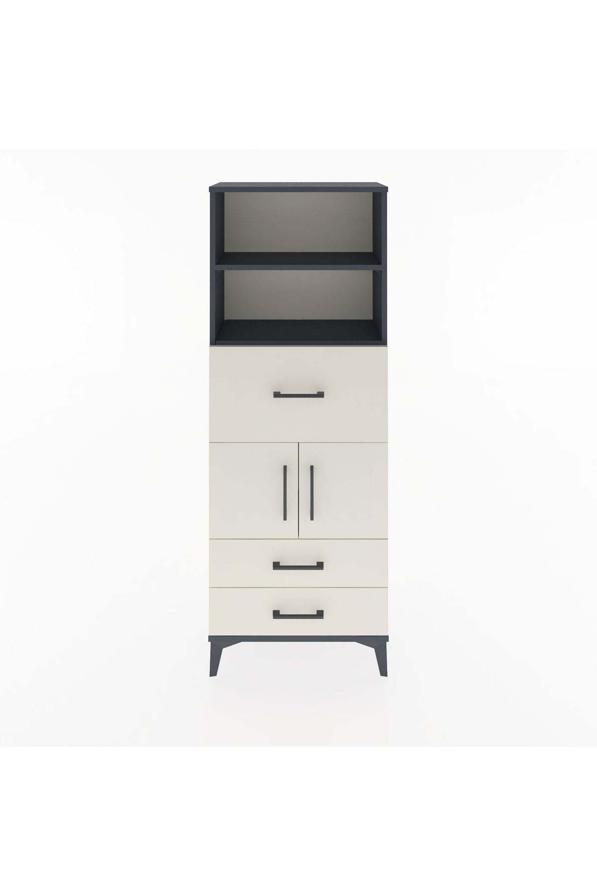 Arges Dolap 3 Raflı 3 Çekmeceli 2 Kapaklı 60x30x163 - S20M048V4A