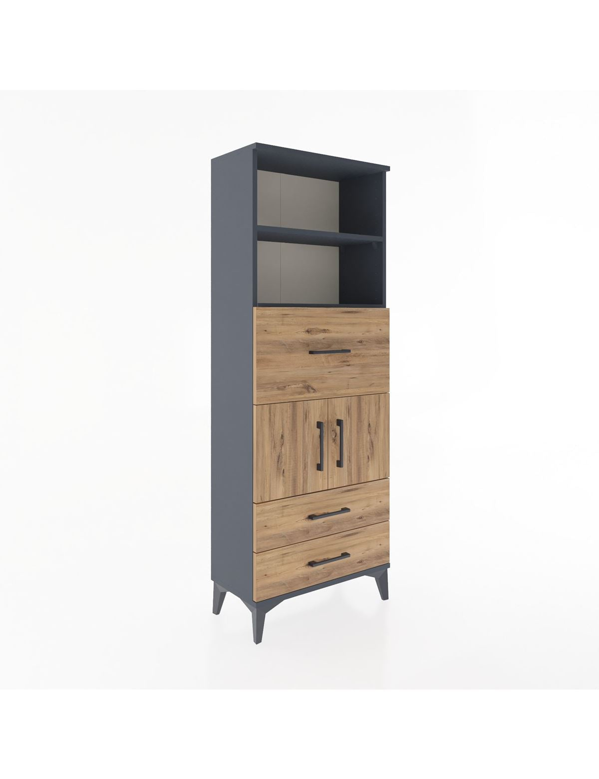 Arges Dolap 3 Raflı 3 Çekmeceli 2 Kapaklı 60x30x163 - S20M048V6A