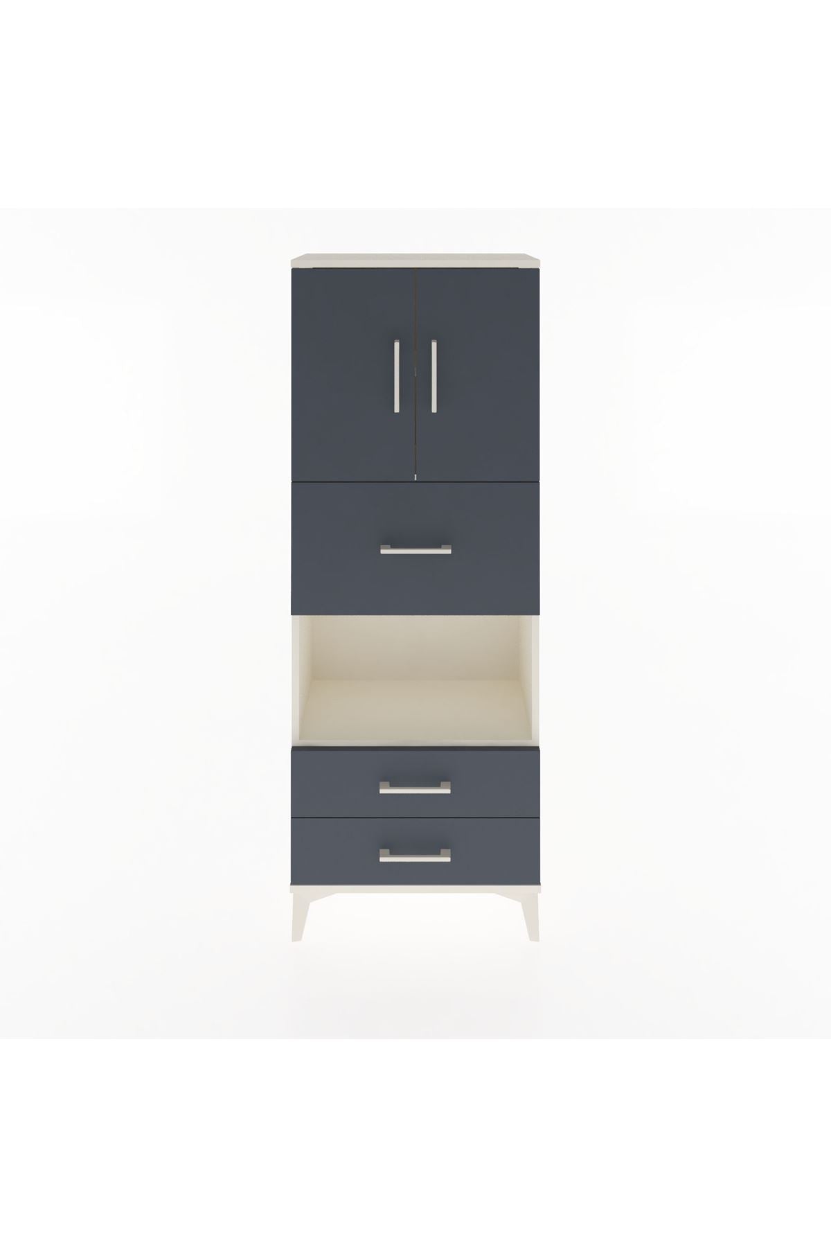 Arges Dolap 3 Raflı 3 Çekmeceli 2 Kapaklı 60x30x163 - S20M049V2A