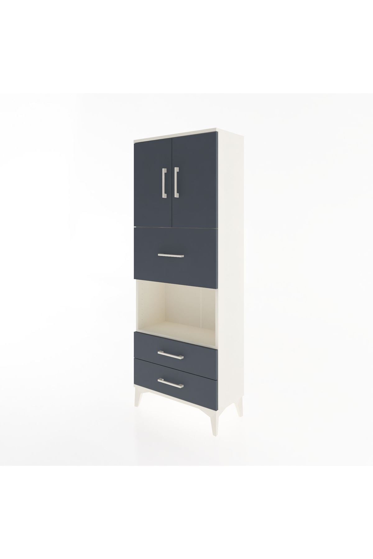 Arges Dolap 3 Raflı 3 Çekmeceli 2 Kapaklı 60x30x163 - S20M049V2A