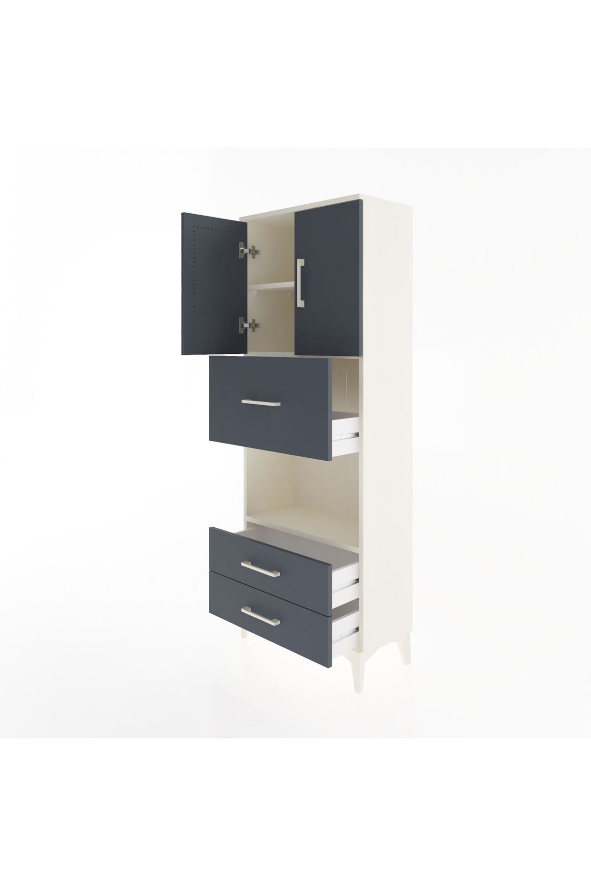 Arges Dolap 3 Raflı 3 Çekmeceli 2 Kapaklı 60x30x163 - S20M049V2A