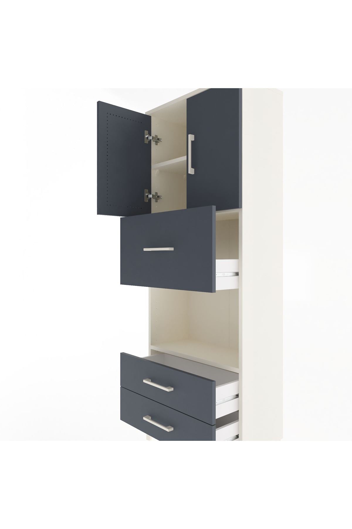 Arges Dolap 3 Raflı 3 Çekmeceli 2 Kapaklı 60x30x163 - S20M049V2A