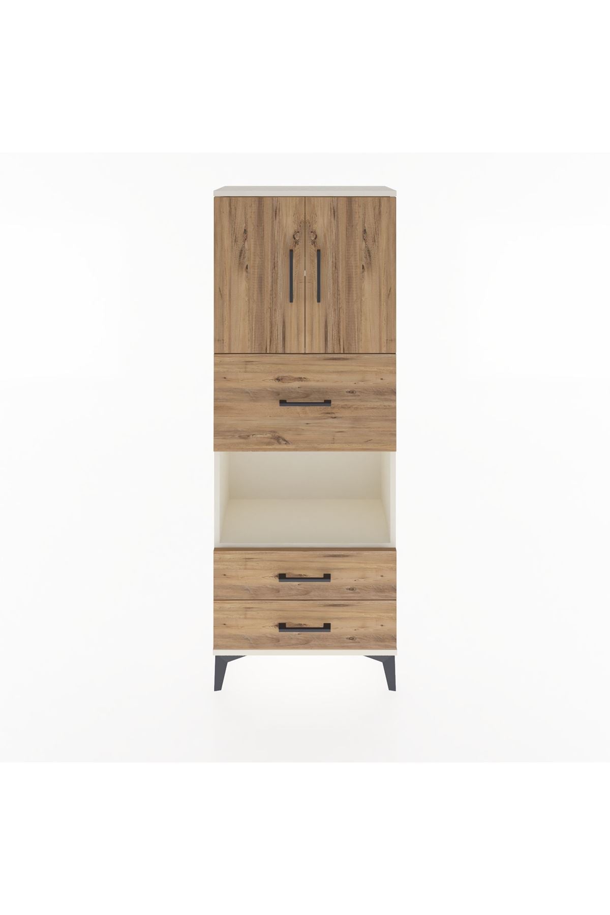 Arges Dolap 3 Raflı 3 Çekmeceli 2 Kapaklı 60x30x163 - S20M049V3A