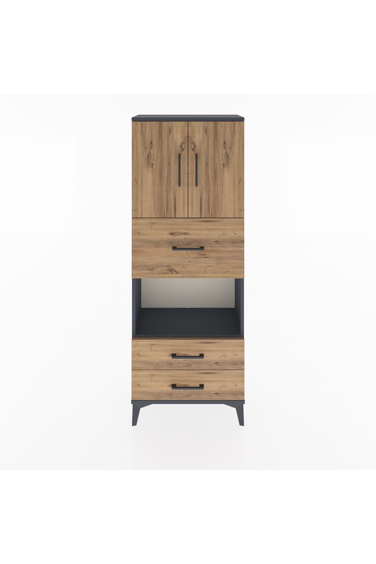Arges Dolap 3 Raflı 3 Çekmeceli 2 Kapaklı 60x30x163 - S20M049V6A
