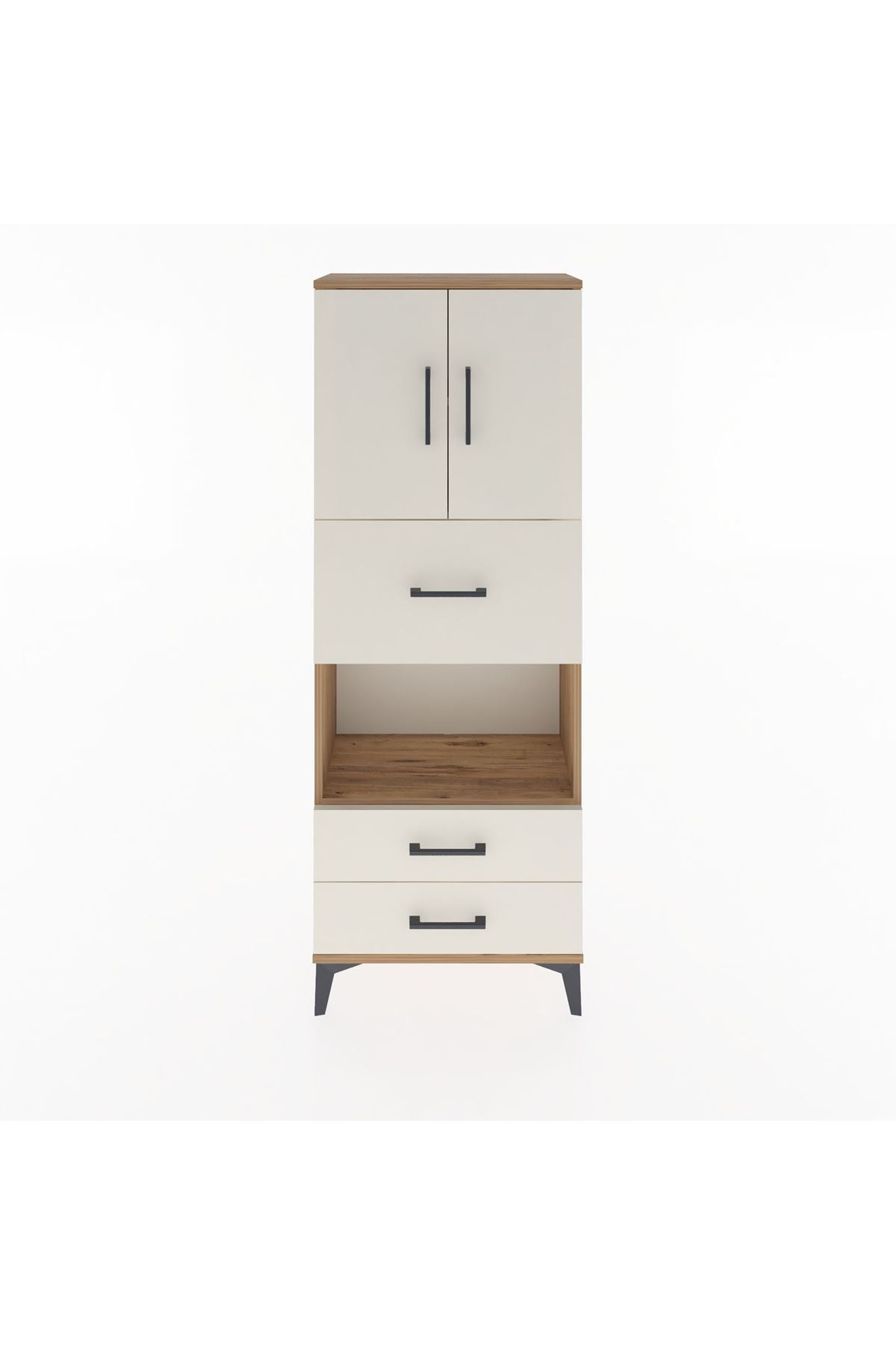 Arges Dolap 3 Raflı 3 Çekmeceli 2 Kapaklı 60x30x163 - S20M049V7A