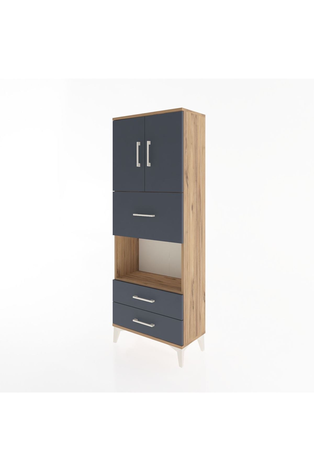 Arges Dolap 3 Raflı 3 Çekmeceli 2 Kapaklı 60x30x163 - S20M049V8A