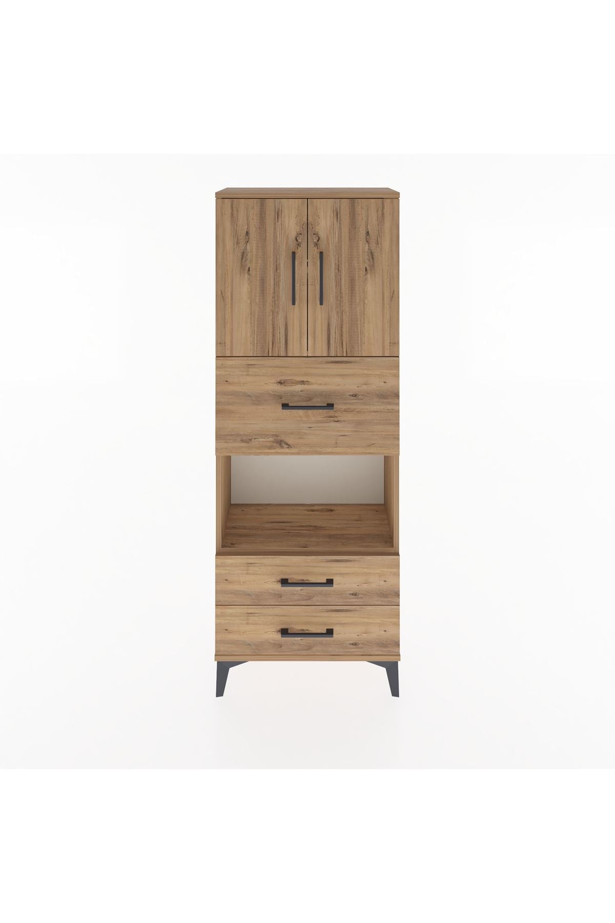 Arges Dolap 3 Raflı 3 Çekmeceli 2 Kapaklı 60x30x163 - S20M049V9A