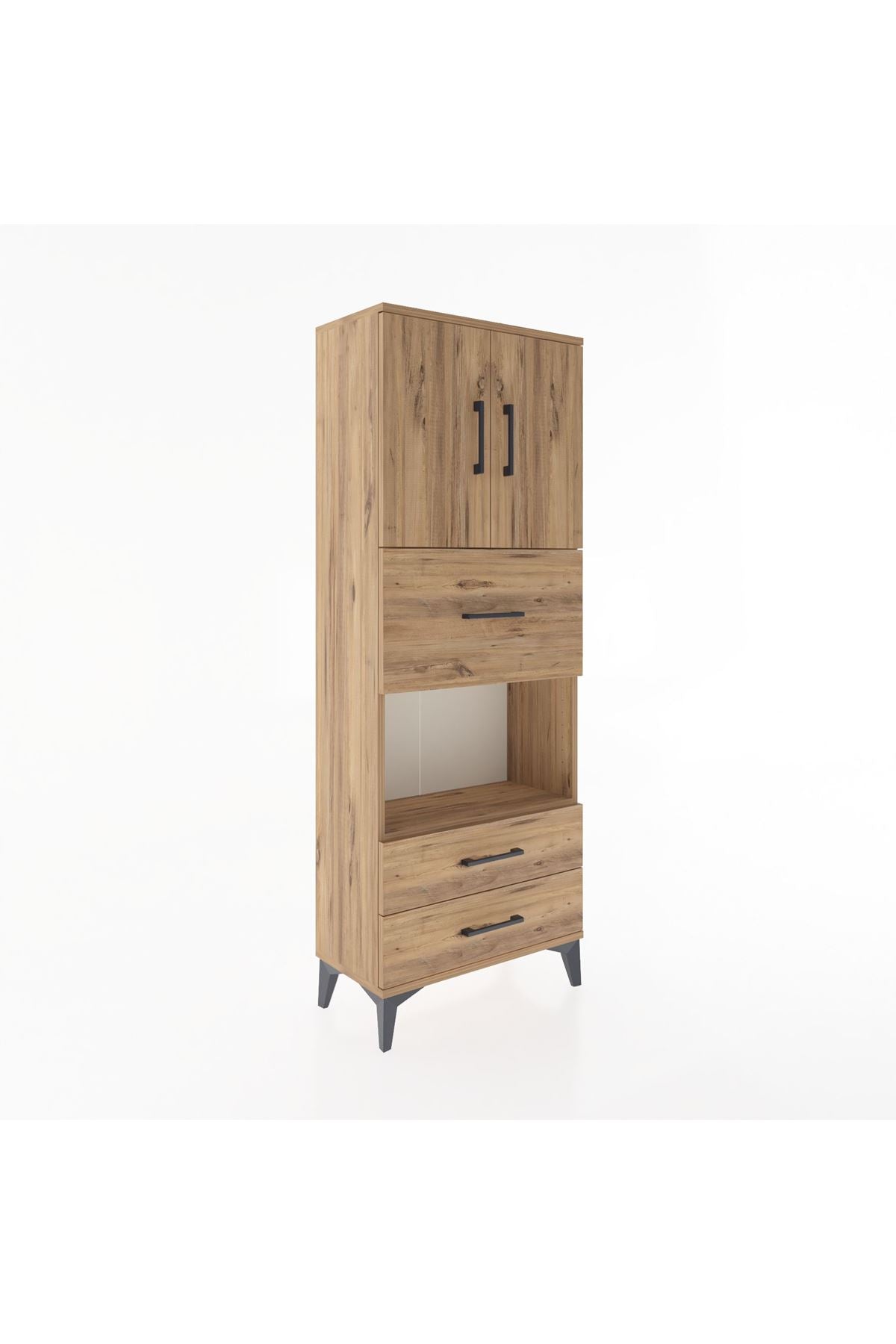 Arges Dolap 3 Raflı 3 Çekmeceli 2 Kapaklı 60x30x163 - S20M049V9A