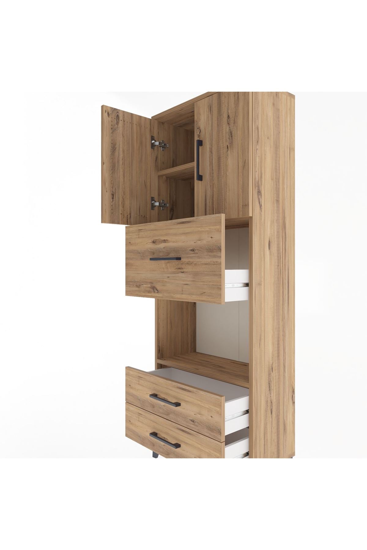 Arges Dolap 3 Raflı 3 Çekmeceli 2 Kapaklı 60x30x163 - S20M049V9A