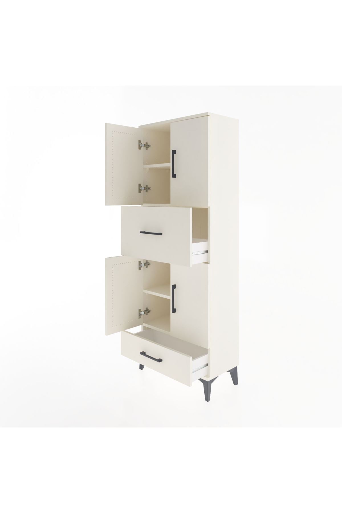 Arges Dolap 4 Raflı 2 Çekmeceli 4 Kapaklı 60x30x163 - S20M051V1A