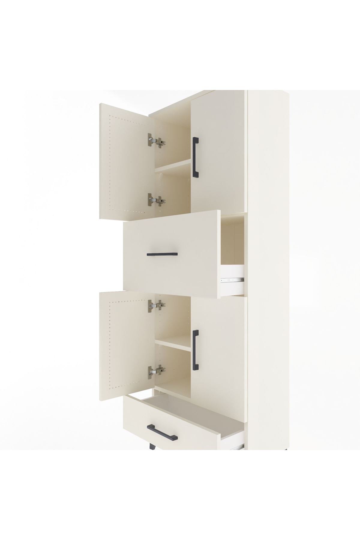 Arges Dolap 4 Raflı 2 Çekmeceli 4 Kapaklı 60x30x163 - S20M051V1A