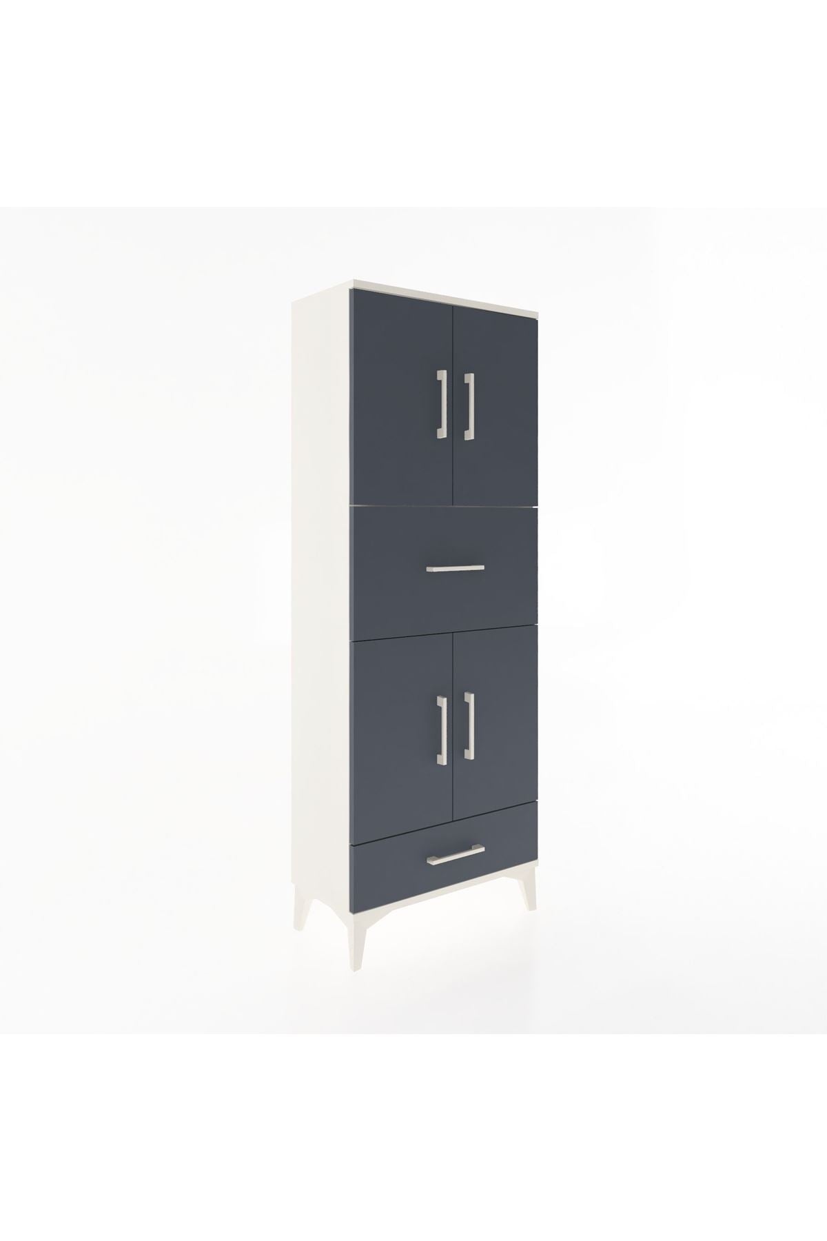 Arges Dolap 4 Raflı 2 Çekmeceli 4 Kapaklı 60x30x163 - S20M051V2A