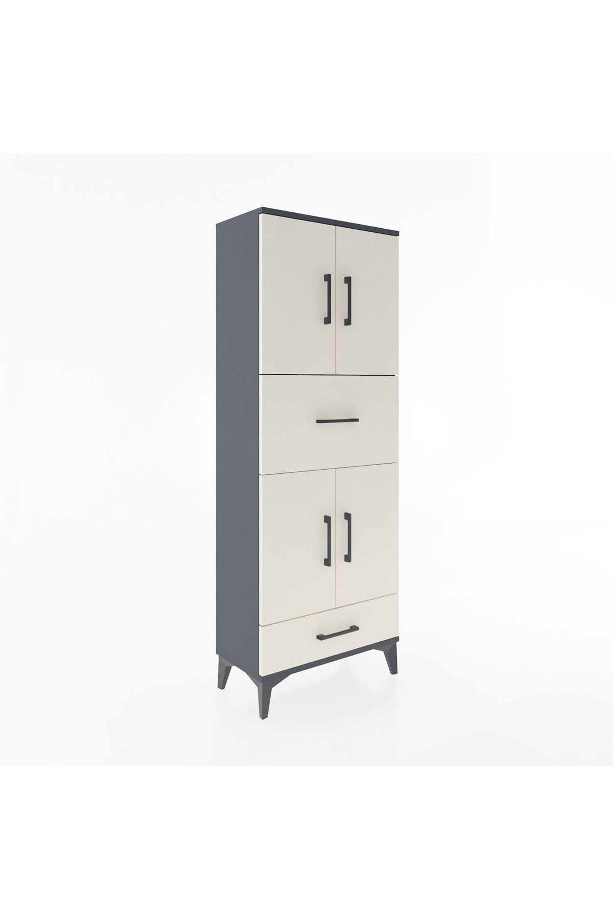 Arges Dolap 4 Raflı 2 Çekmeceli 4 Kapaklı 60x30x163 - S20M051V4A