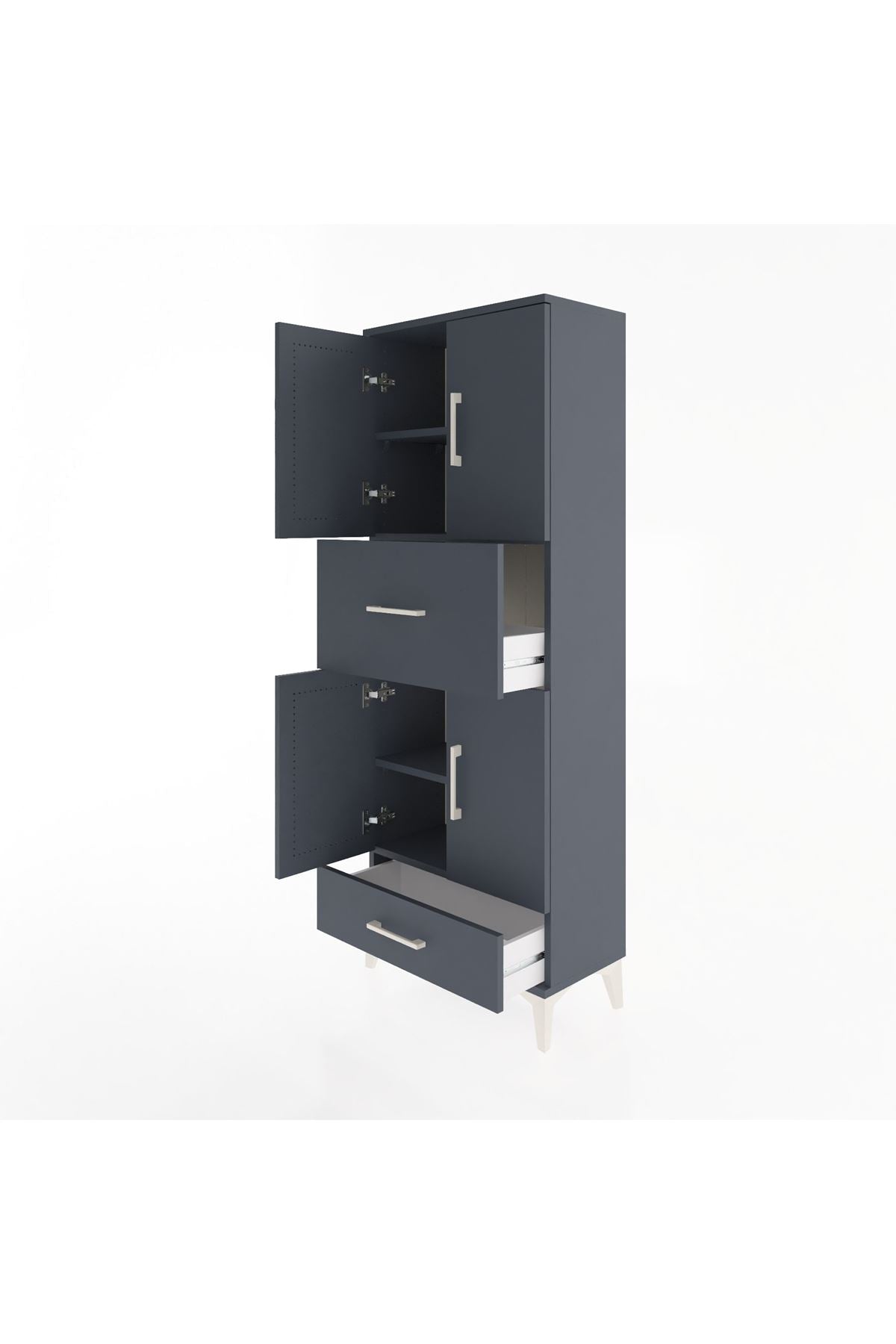 Arges Dolap 4 Raflı 2 Çekmeceli 4 Kapaklı 60x30x163 - S20M051V5A