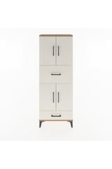 Arges Dolap 4 Raflı 2 Çekmeceli 4 Kapaklı 60x30x163