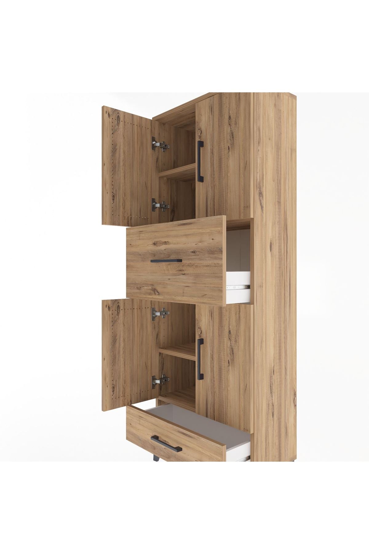 Arges Dolap 4 Raflı 2 Çekmeceli 4 Kapaklı 60x30x163 - S20M051V9A