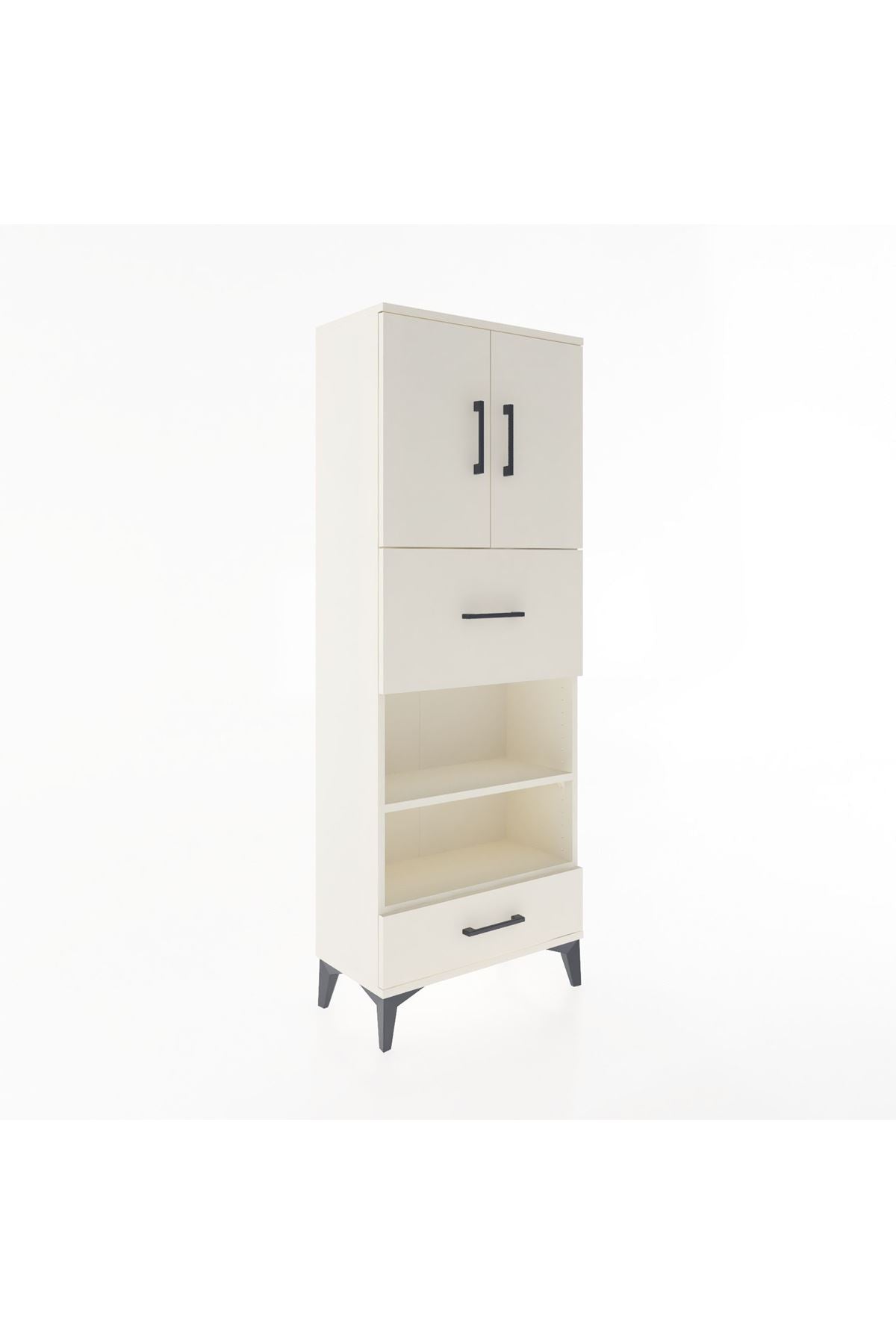 Arges Dolap 4 Raflı 2 Çekmeceli 2 Kapaklı 60x30x163 - S20M053V1A
