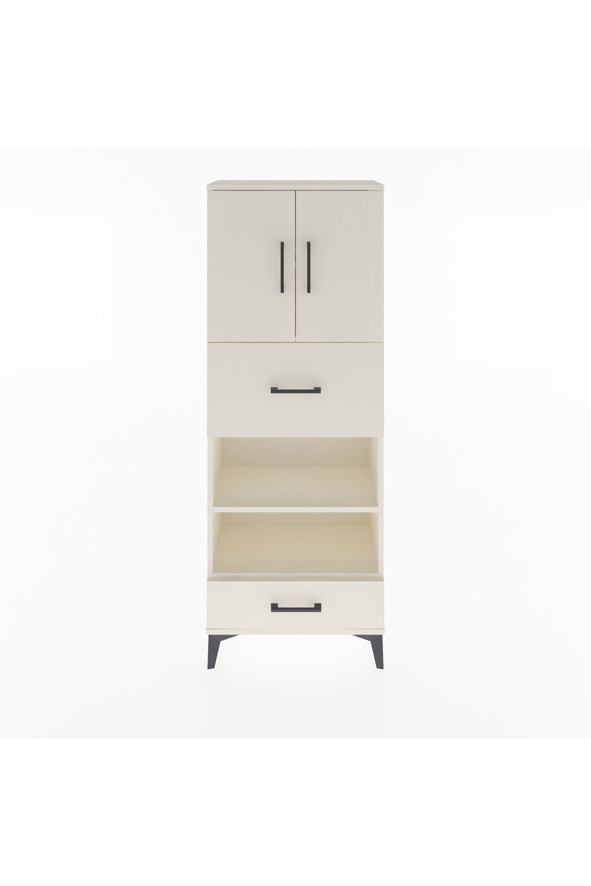 Arges Dolap 4 Raflı 2 Çekmeceli 2 Kapaklı 60x30x163 - S20M053V1A