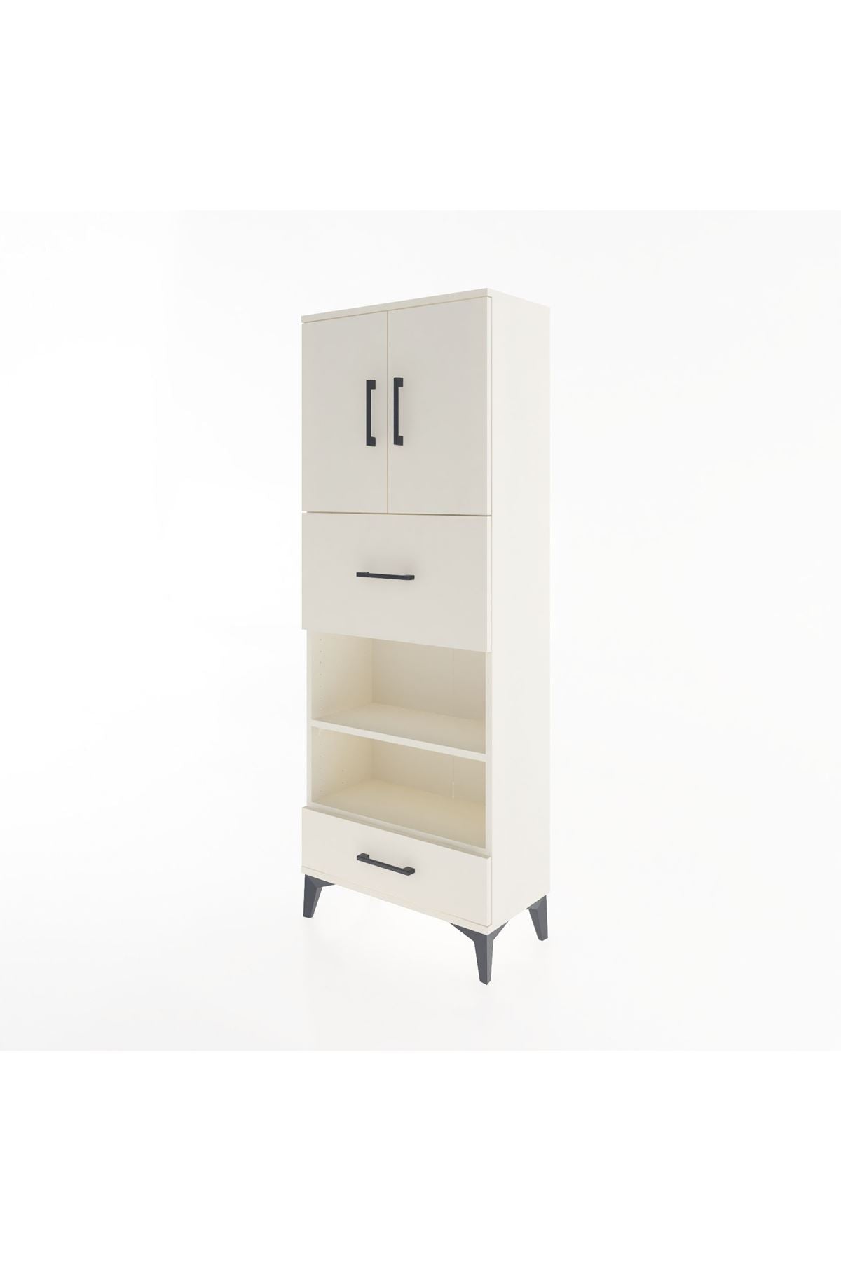 Arges Dolap 4 Raflı 2 Çekmeceli 2 Kapaklı 60x30x163 - S20M053V1A