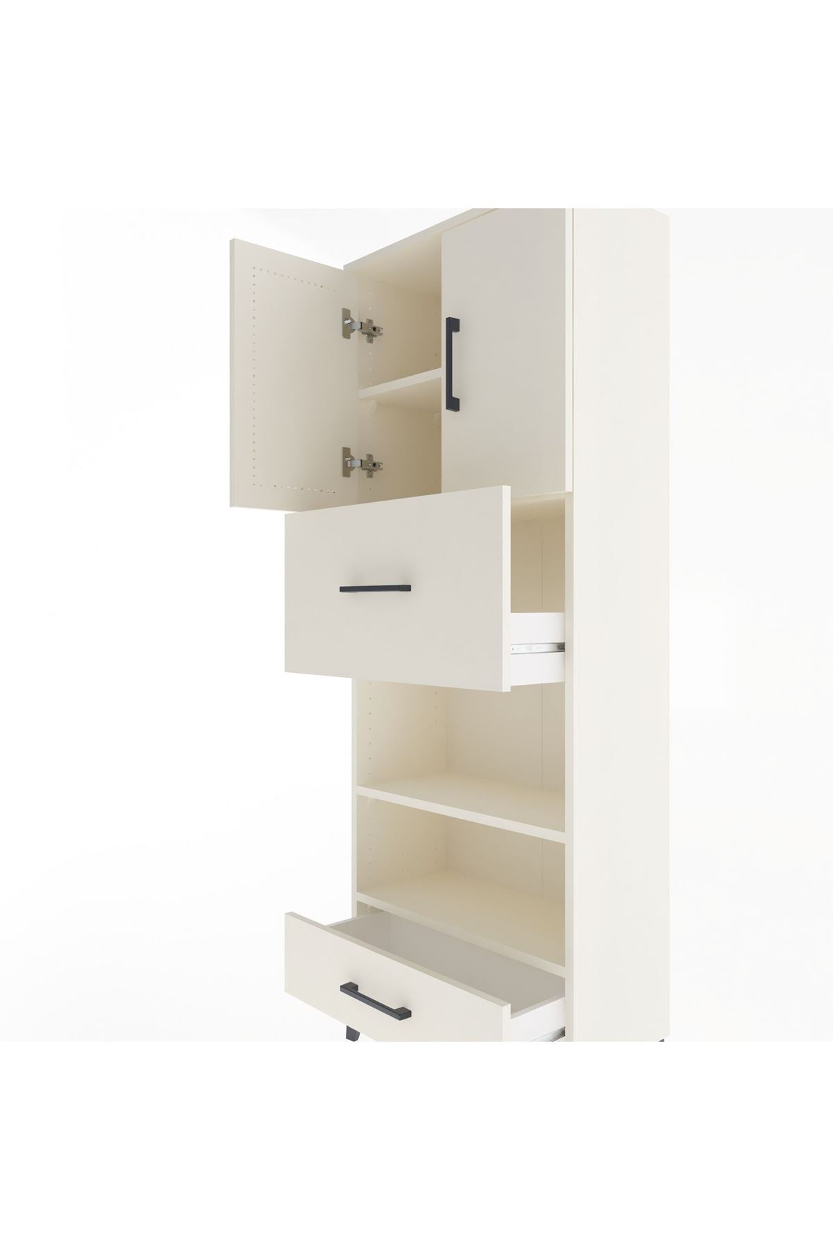 Arges Dolap 4 Raflı 2 Çekmeceli 2 Kapaklı 60x30x163 - S20M053V1A