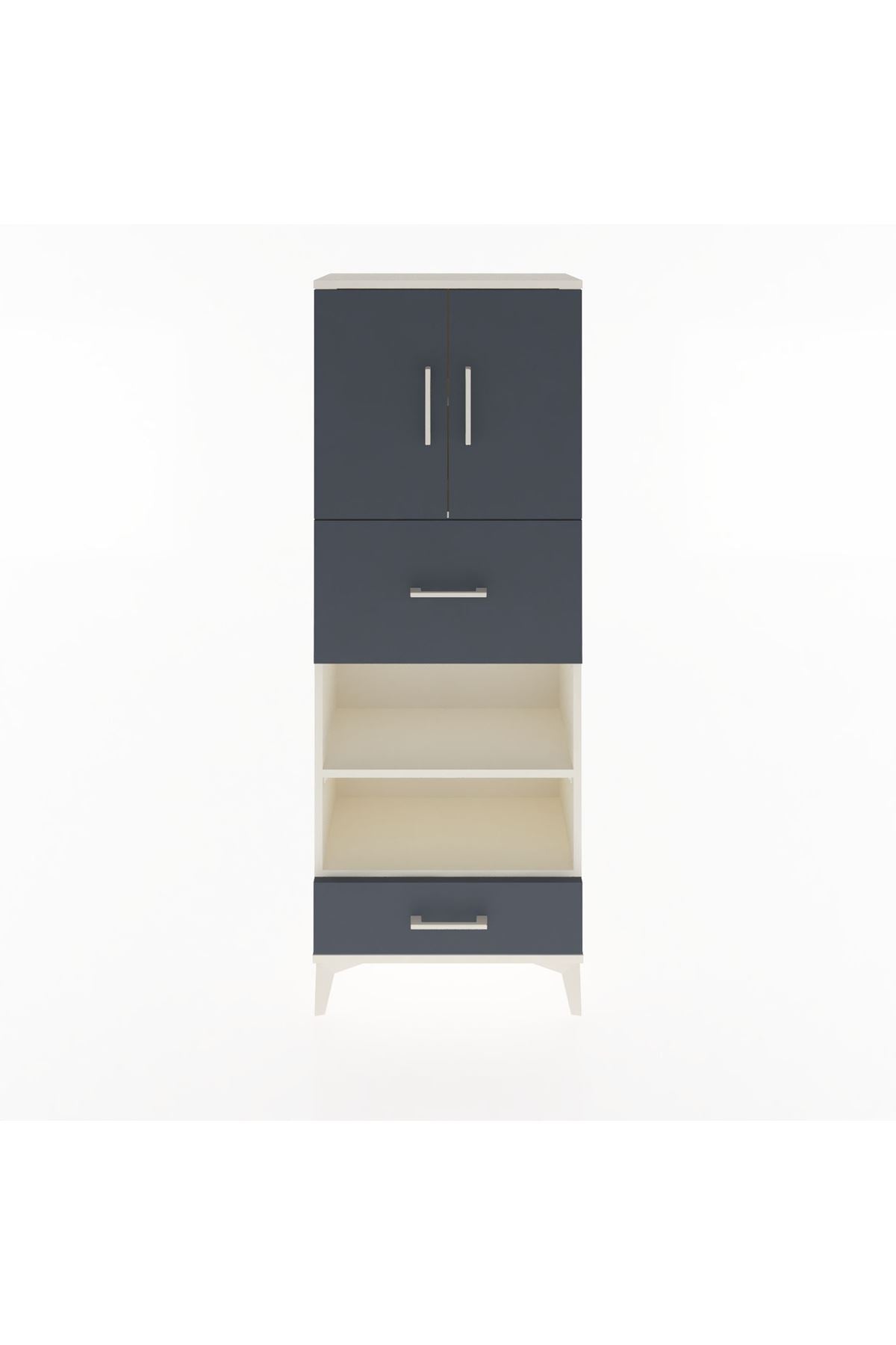 Arges Dolap 4 Raflı 2 Çekmeceli 2 Kapaklı 60x30x163 - S20M053V2A