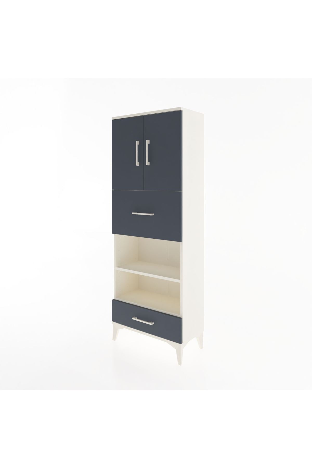 Arges Dolap 4 Raflı 2 Çekmeceli 2 Kapaklı 60x30x163 - S20M053V2A