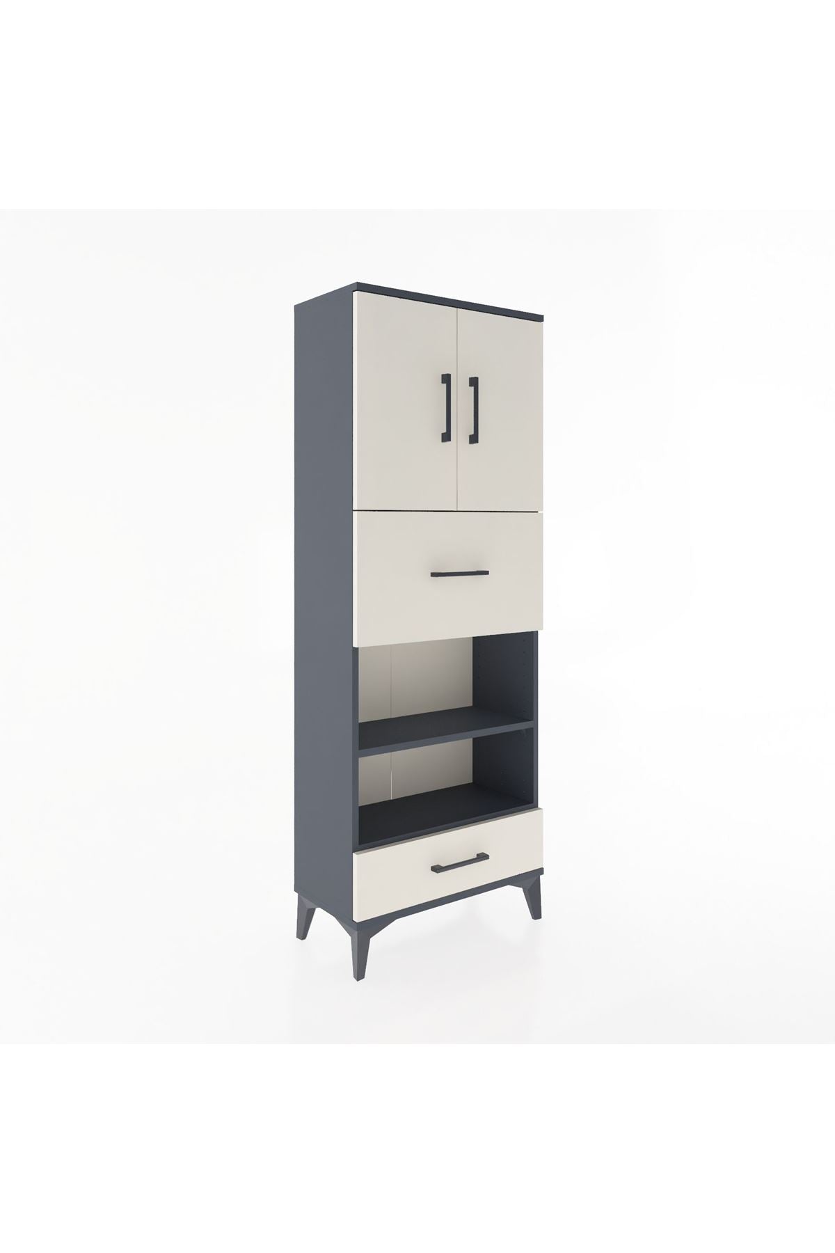 Arges Dolap 4 Raflı 2 Çekmeceli 2 Kapaklı 60x30x163 - S20M053V4A