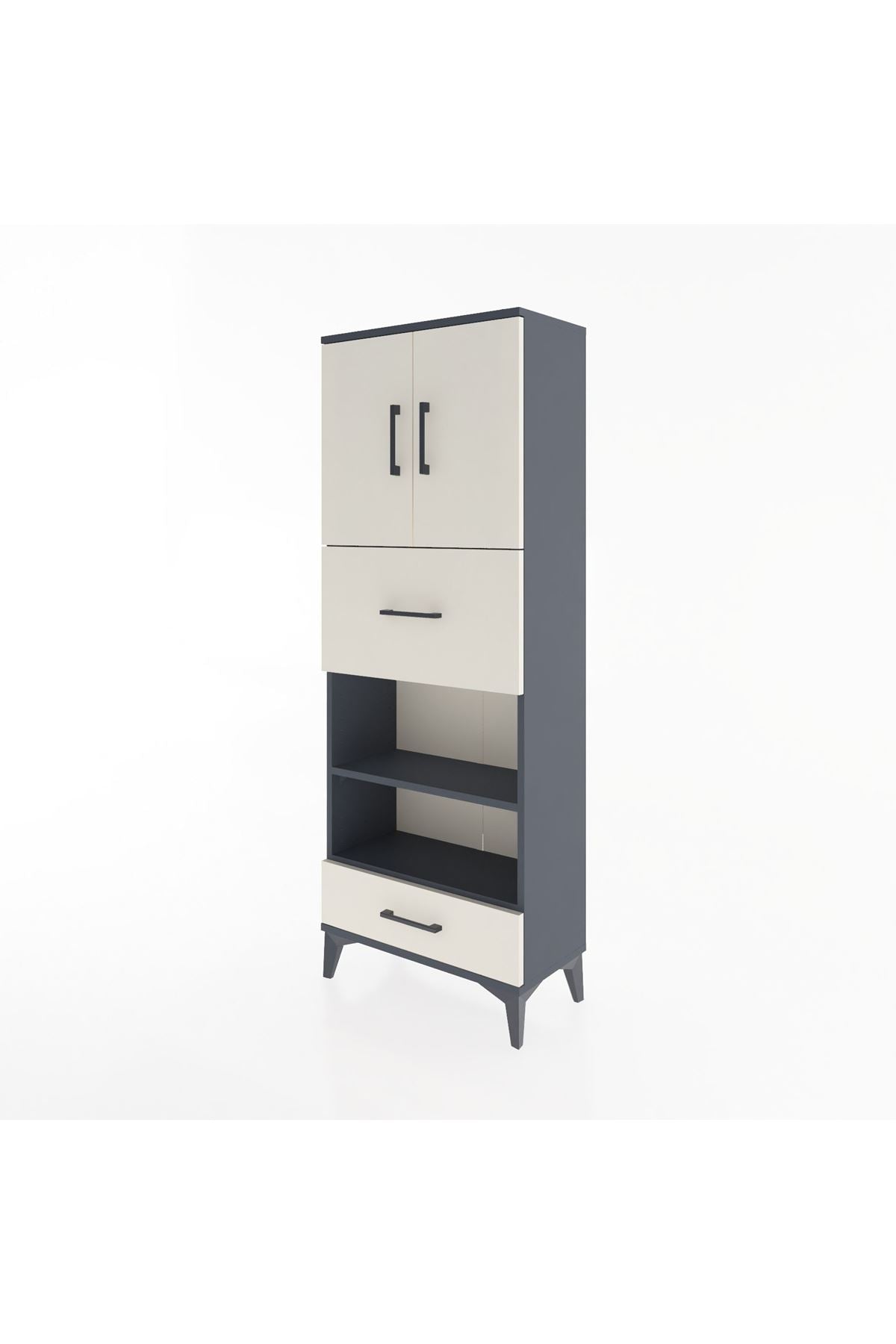Arges Dolap 4 Raflı 2 Çekmeceli 2 Kapaklı 60x30x163 - S20M053V4A