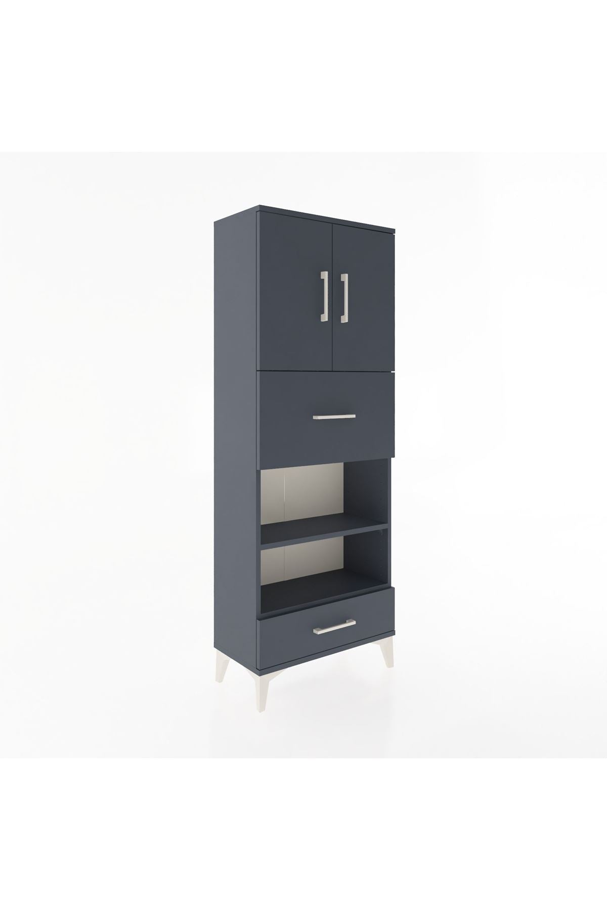 Arges Dolap 4 Raflı 2 Çekmeceli 2 Kapaklı 60x30x163 - S20M053V5A