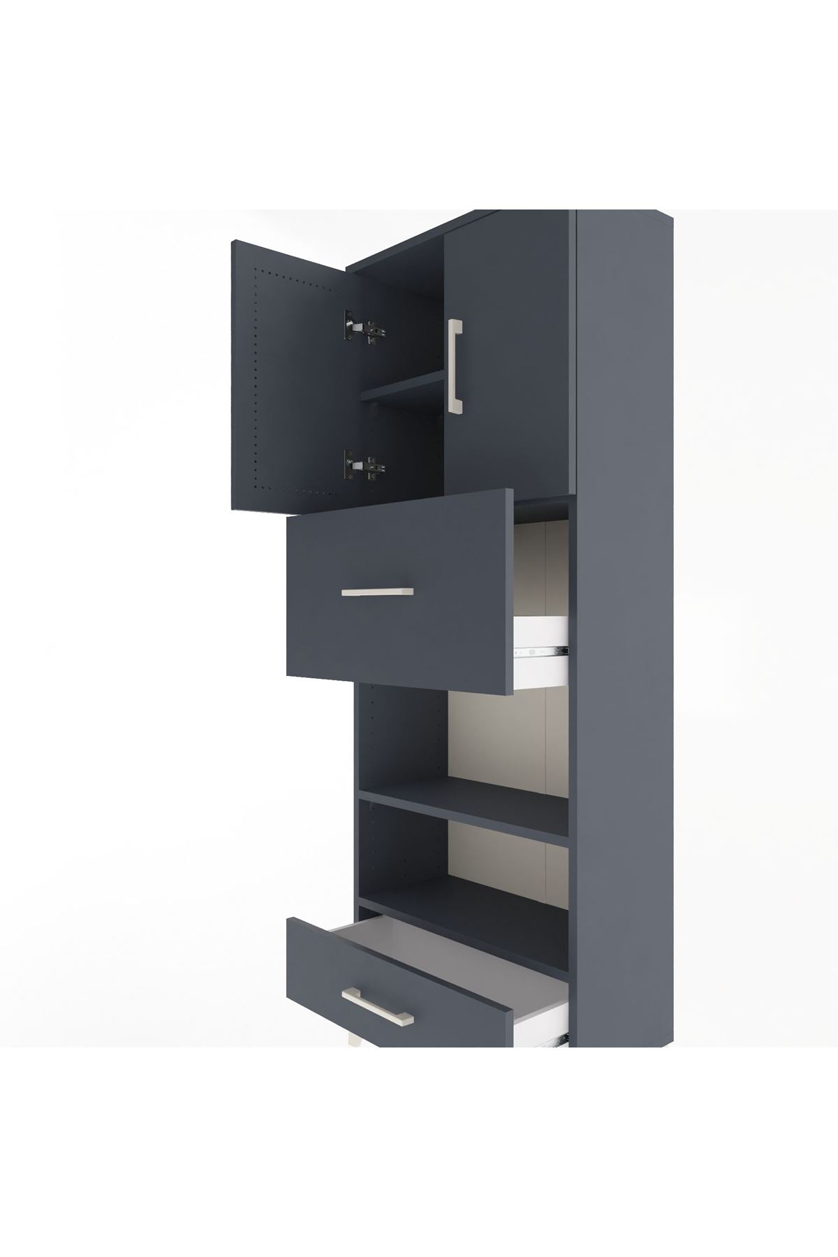 Arges Dolap 4 Raflı 2 Çekmeceli 2 Kapaklı 60x30x163 - S20M053V5A