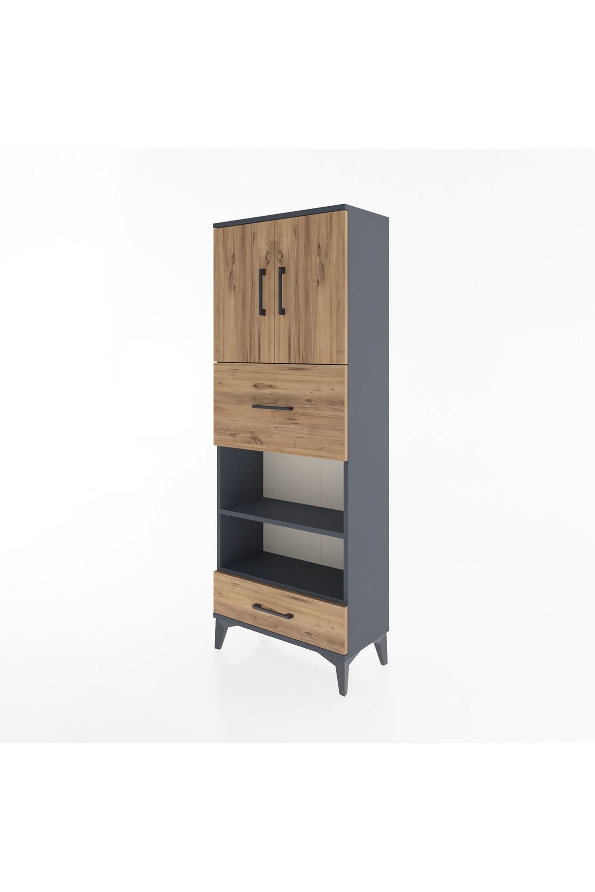 Arges Dolap 4 Raflı 2 Çekmeceli 2 Kapaklı 60x30x163 - S20M053V6A