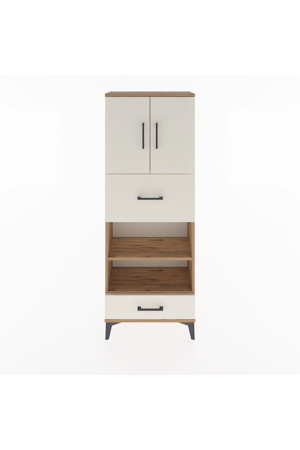 Arges Dolap 4 Raflı 2 Çekmeceli 2 Kapaklı 60x30x163 - S20M053V7A