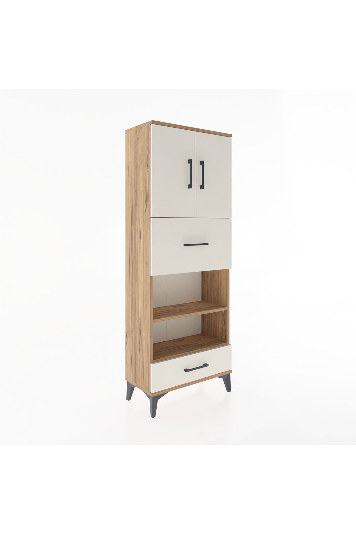 Arges Dolap 4 Raflı 2 Çekmeceli 2 Kapaklı 60x30x163 - S20M053V7A
