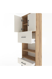 Arges Dolap 4 Raflı 2 Çekmeceli 2 Kapaklı 60x30x163 - S20M053V7A