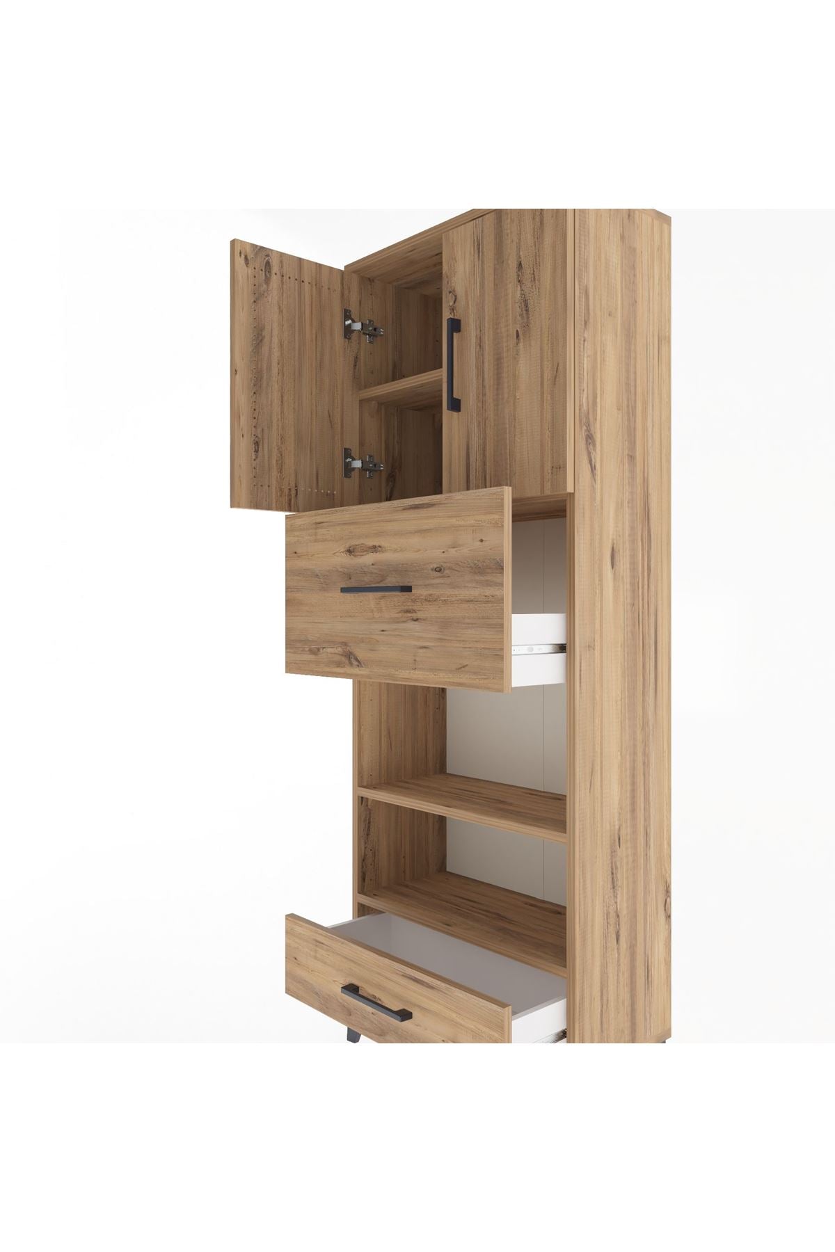 Arges Dolap 4 Raflı 2 Çekmeceli 2 Kapaklı 60x30x163 - S20M053V9A