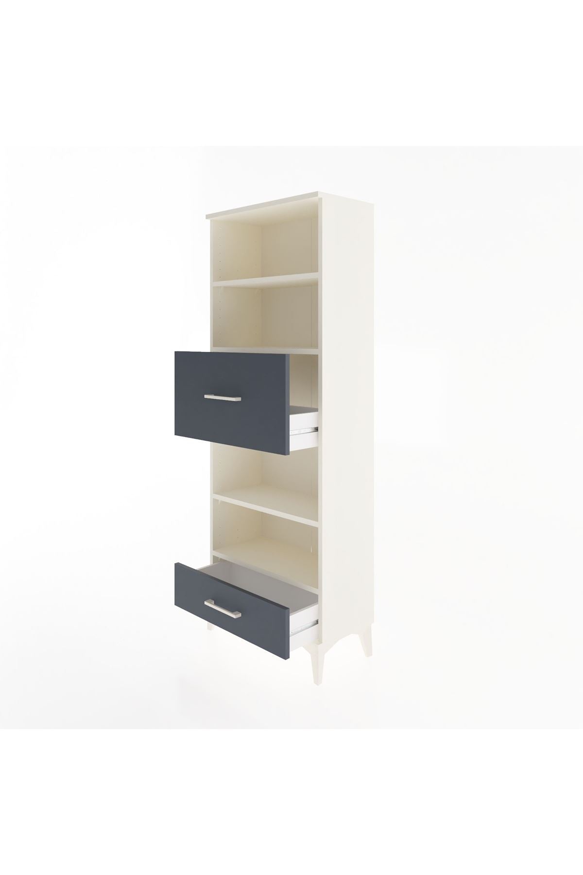 Arges Dolap 4 Raflı 2 Çekmeceli 60x30x163 - S20M054V2A