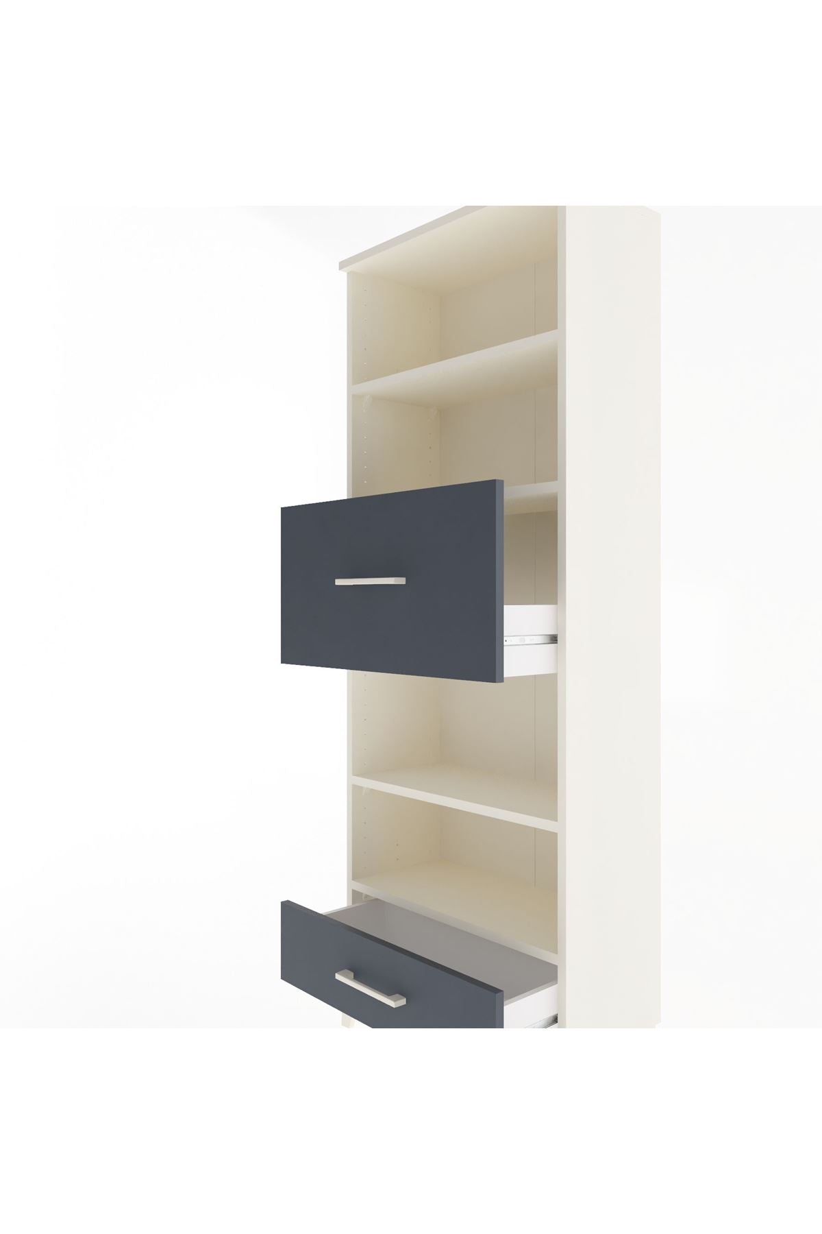 Arges Dolap 4 Raflı 2 Çekmeceli 60x30x163 - S20M054V2A
