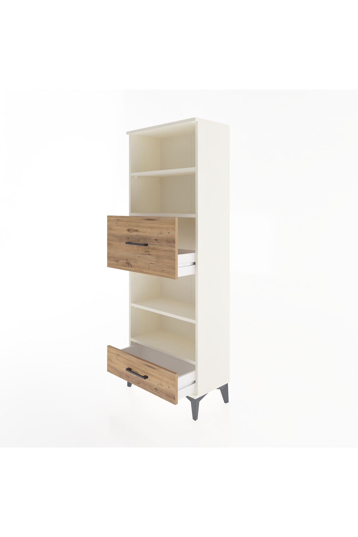 Arges Dolap 4 Raflı 2 Çekmeceli 60x30x163 - S20M054V3A