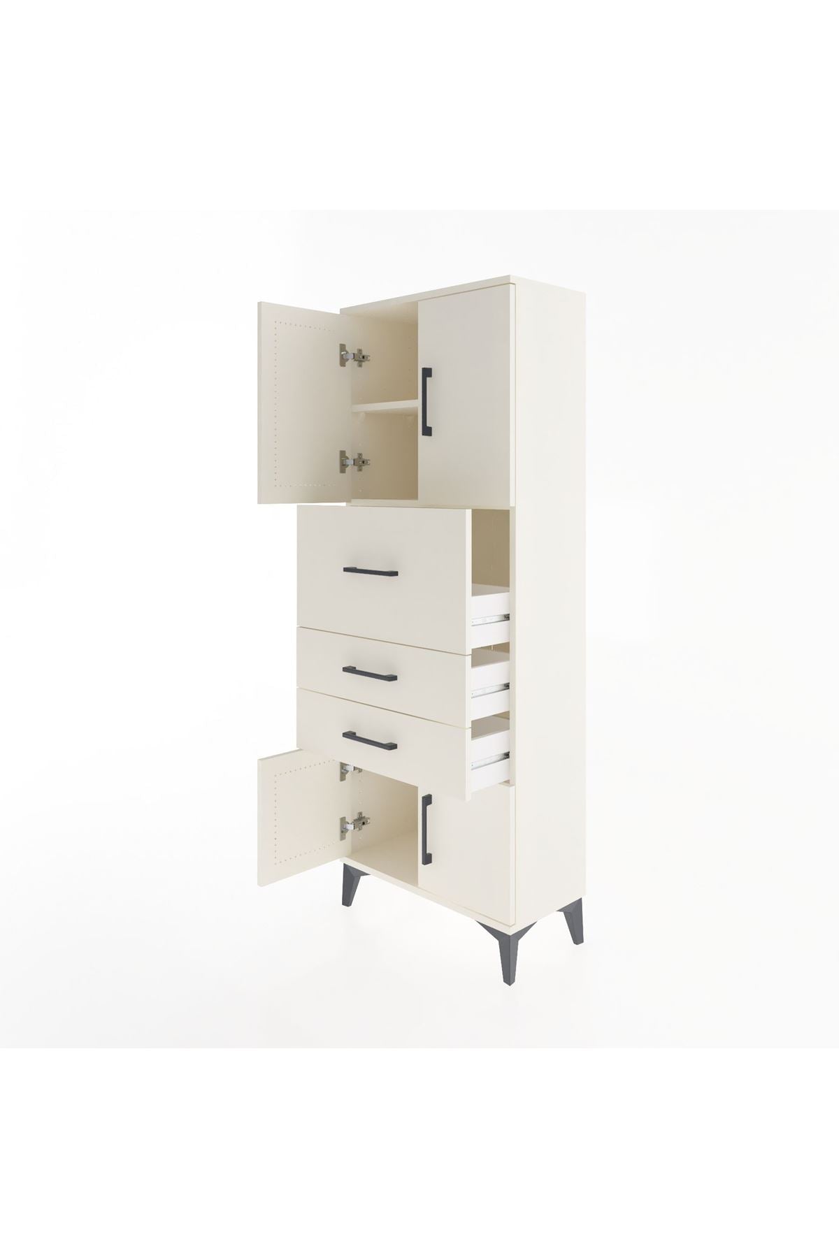 Arges Dolap 2 Raflı 3 Çekmeceli 4 Kapaklı 60x30x163 - S20M055V1A